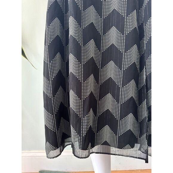 Ted Baker London Atlas Long Sleeve Midi Dress Black Chevron Modest Style size 3 - Picture 9 of 15